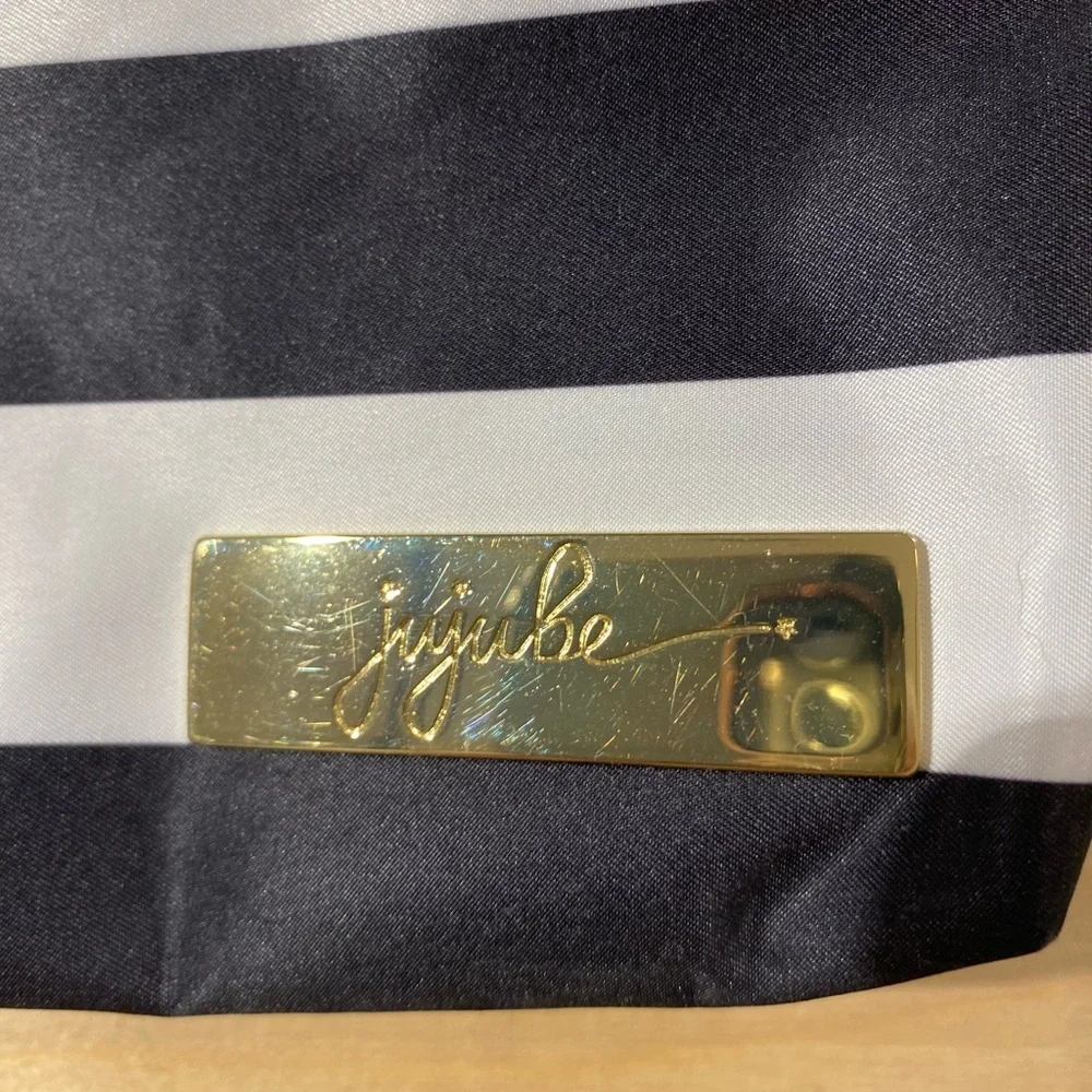 Ju-Ju-Be Classic Black and White Striped Cosmetic Bag (QE)